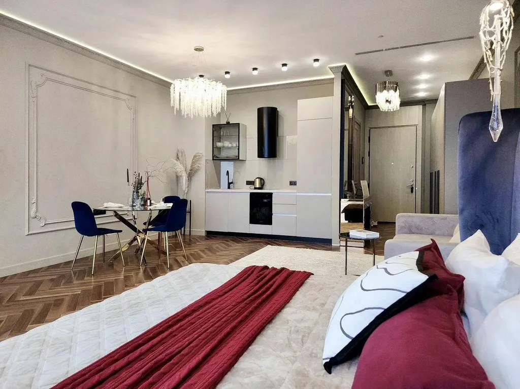 Квартира Квартира Sky City Moscow Уютная Студия на 43 этаже с видом на закат! Lux дизайн — Москва