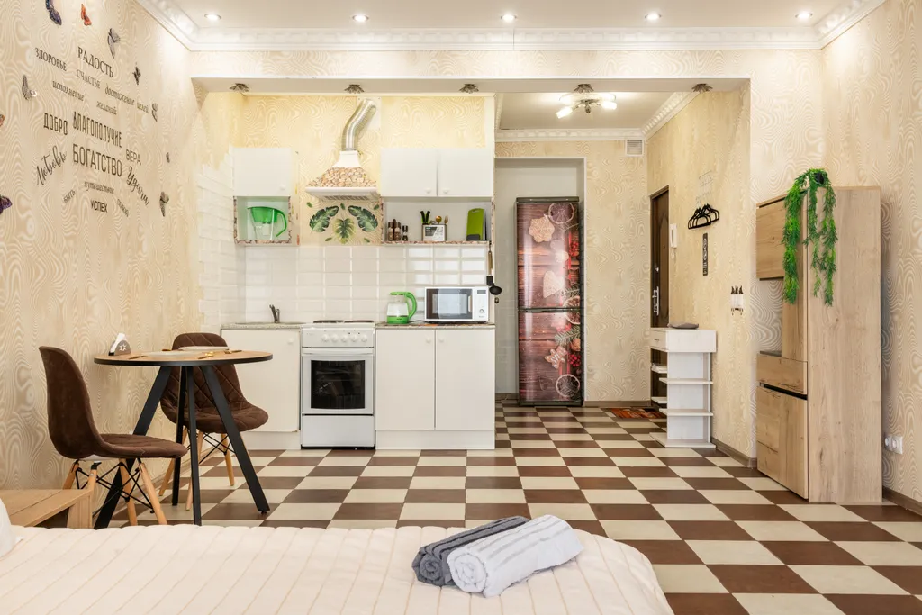 Уютная студия в ЖК комплексе бизнес класса с панорамными окнами