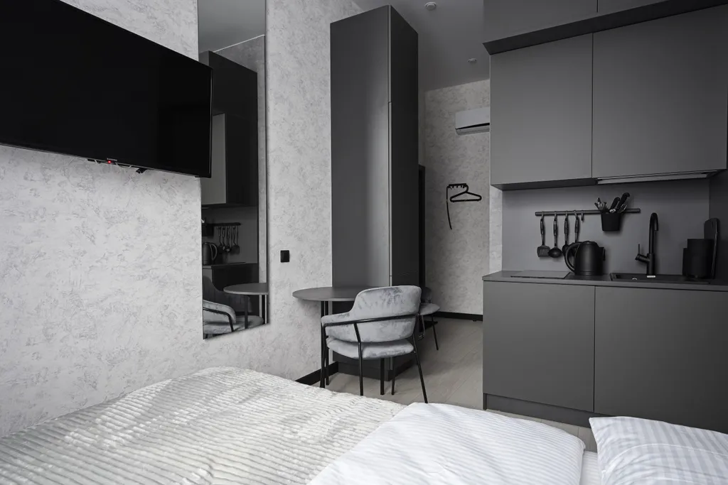 Квартира Квартира Студия в ЖК Park Side в монохромном стиле №1 — Санкт-Петербург