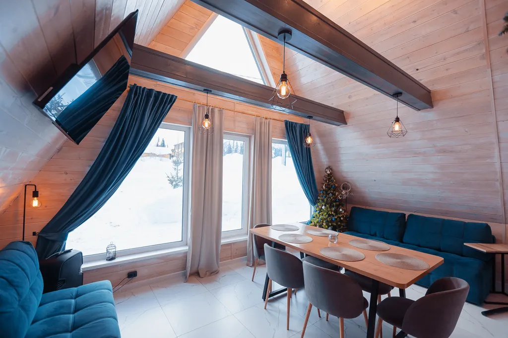 Уютный домик в стиле Афрейм с видом на горы