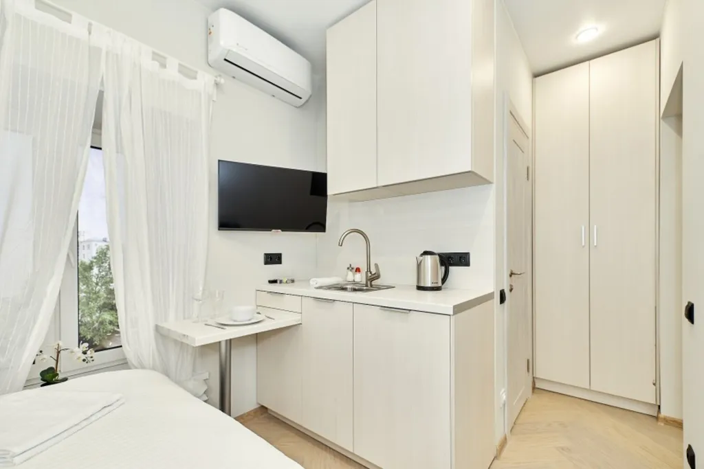 Квартира Квартира Одноместные апарты New Horizon Elans с современным ремонтом в центре — Санкт-Петербург