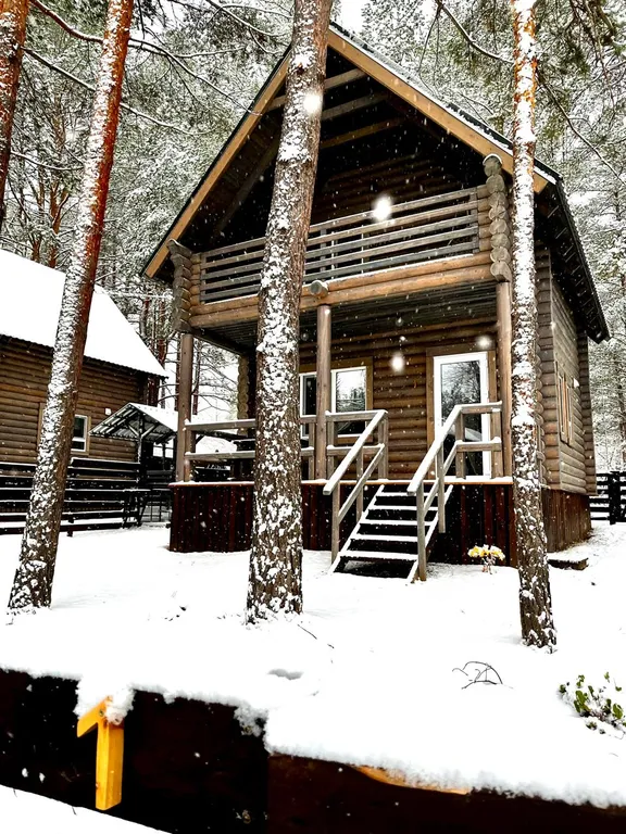 Коттеджи на берегу Волги в сосновом лесу. База отдыха " Хвоя Эко"