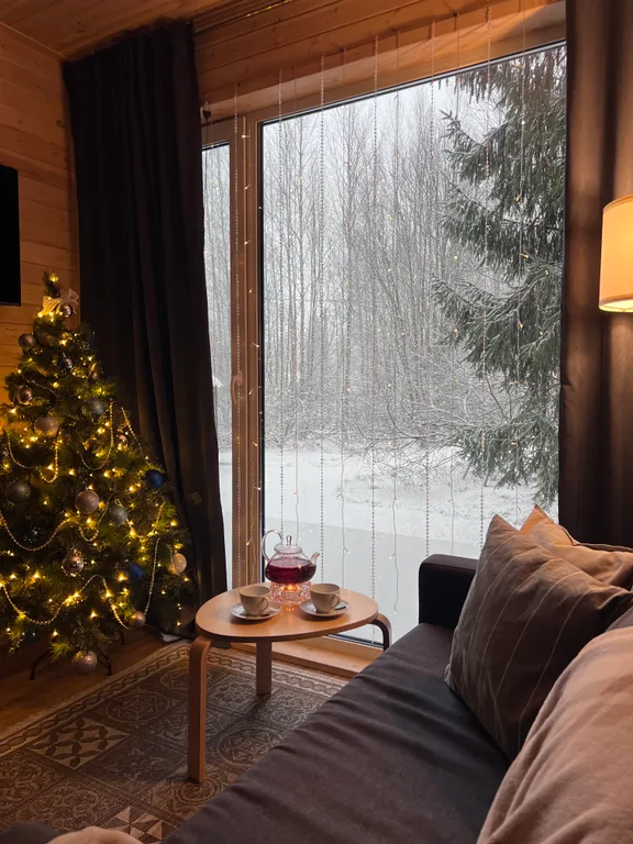 Коттедж Дом с панорамными окнами в лесу — Ломоносов