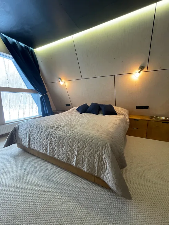 Большое солнечное шале Афрейм с баней и купелью в березовом лесу