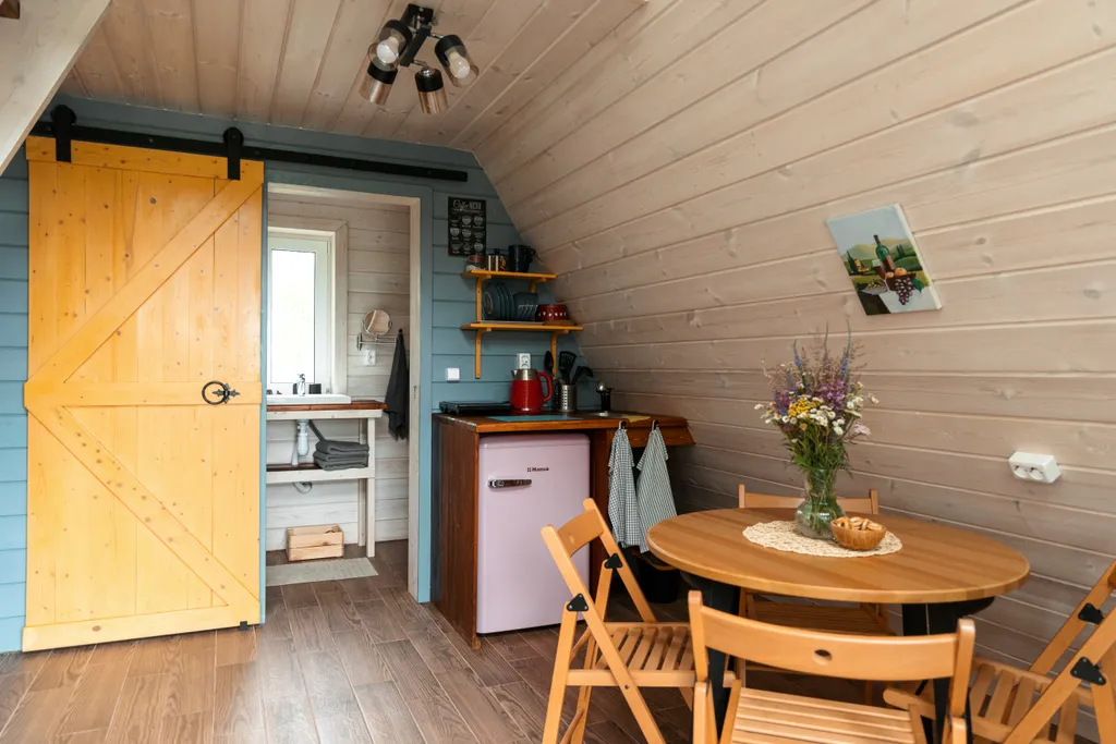 Papino village blue домик рядом с водопадом и лесом