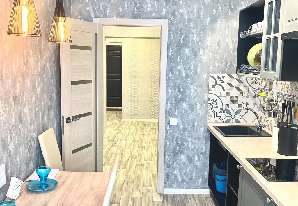 Пентхаус с видом на город. Круглая кровать+ диван