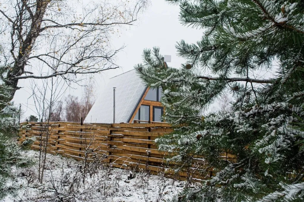 А-фрейм уютный домик у леса  с чаном