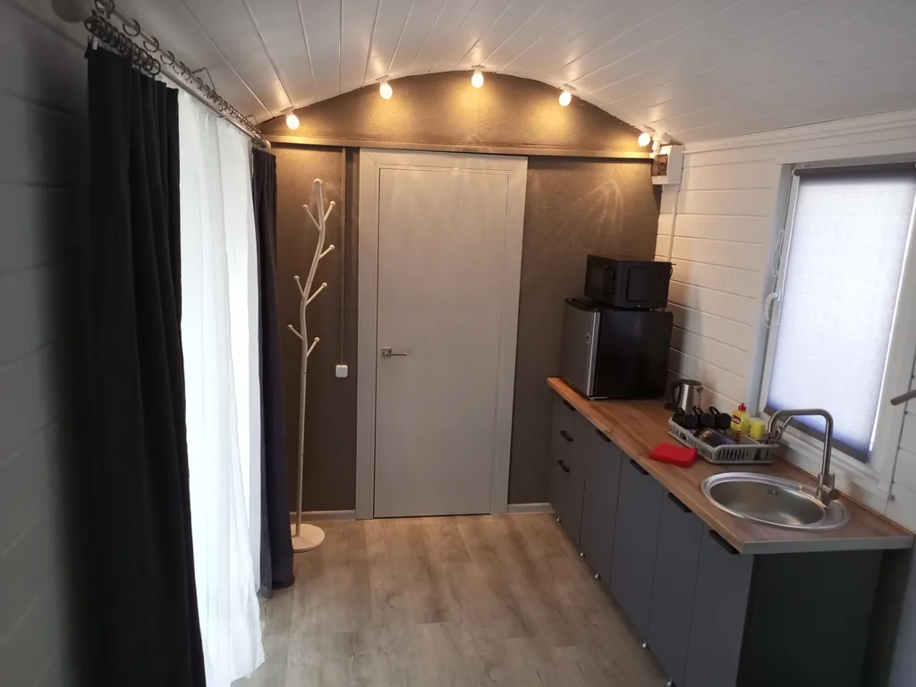 Домики на берегу Ладоги среди векового леса