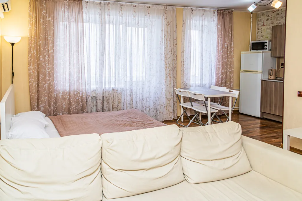 Квартира-студия в пастельных тонах на ЗАГСе