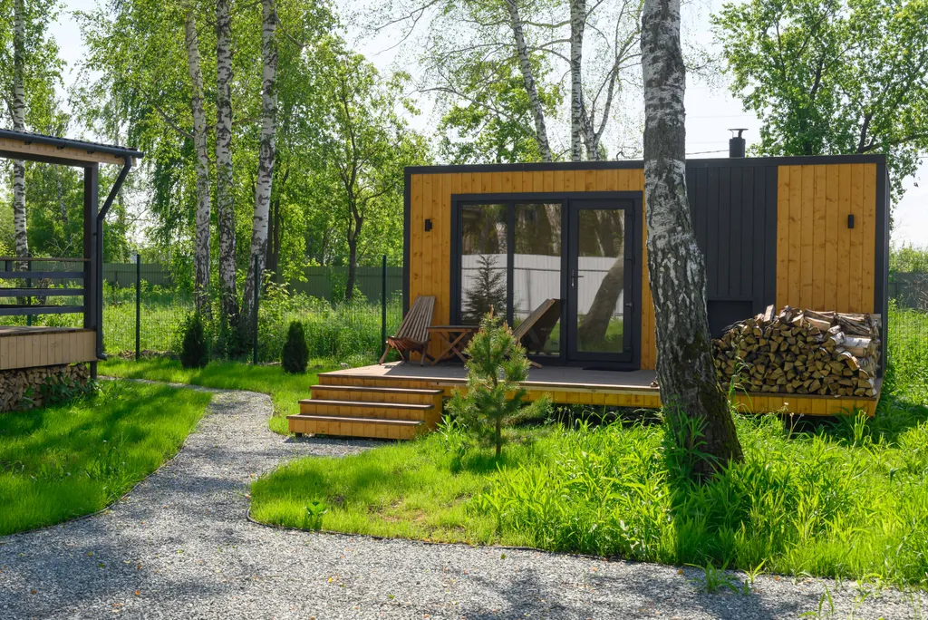 Дом с камином и баней у озера