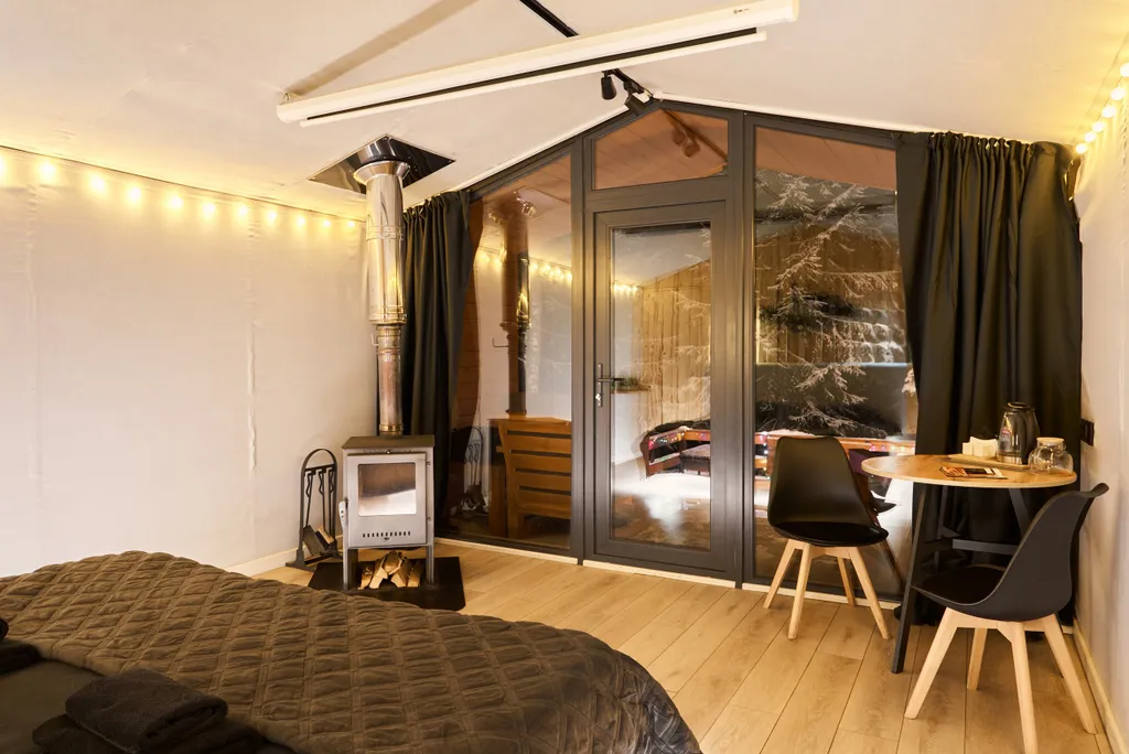 Домик с банным чаном и панорамным видом на лес Комфорт+ для двоих