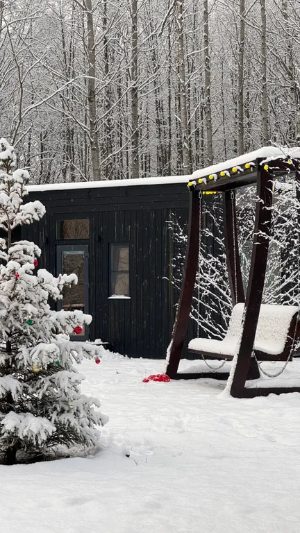 Коттедж Домики с панорамными окнами и видом на лес — Глинка