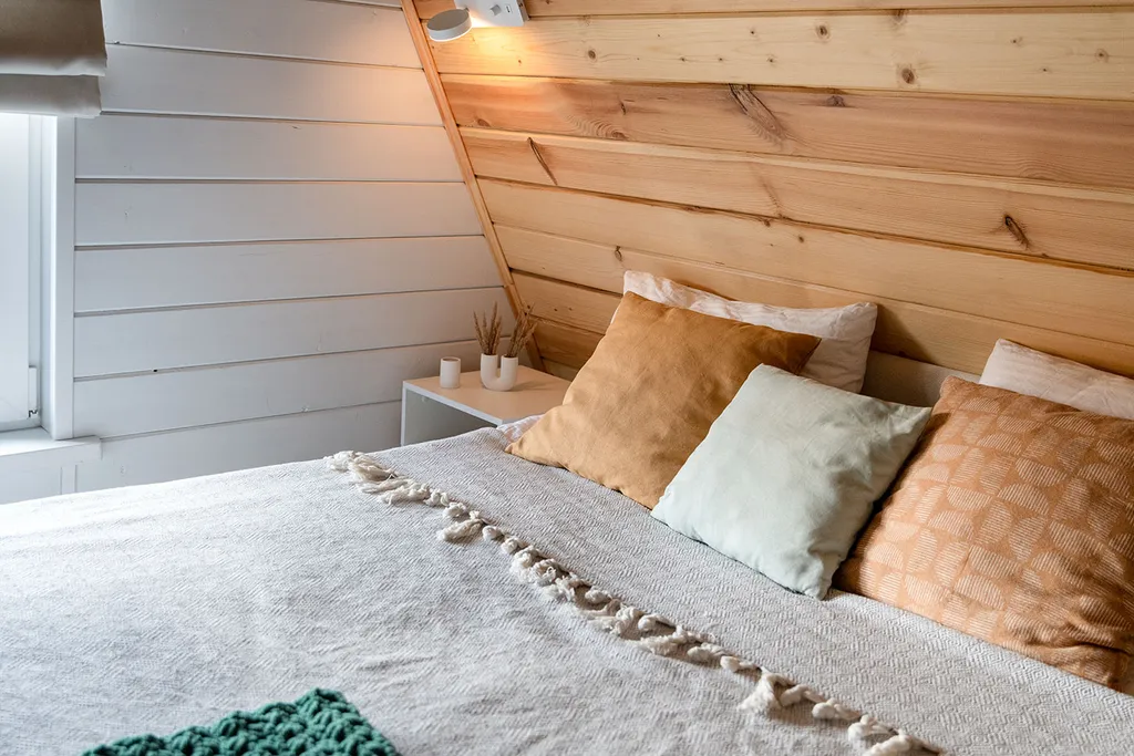 А・Фрейм ВИСТА Логиново
Дом с сауной, видом на лес и реку