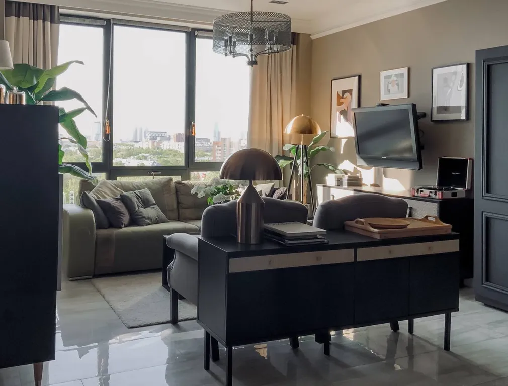 Квартира Атмосферная квартира с панорамным видом и 2-мя спальнями — Москва