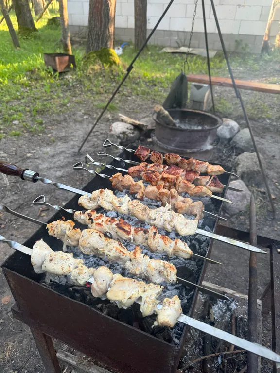 Деревянный дом в лесу рядом с рекой