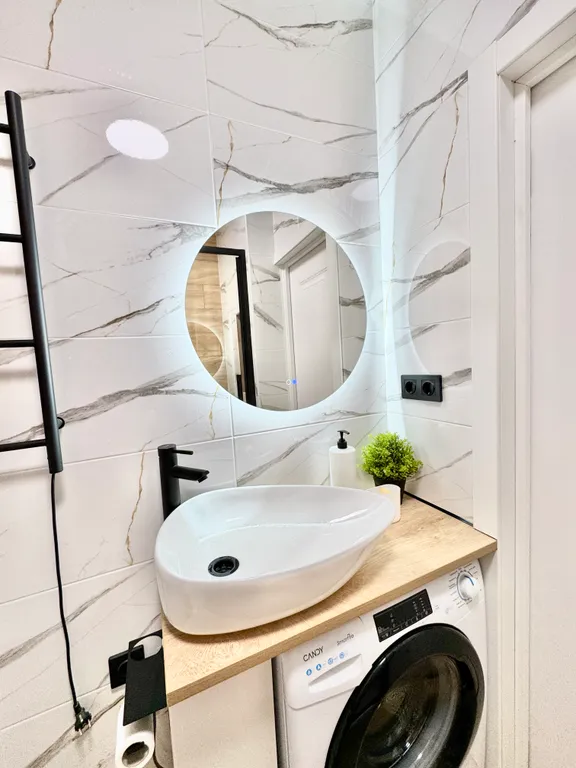 1-комнатная квартира с камином и двумя санузлами