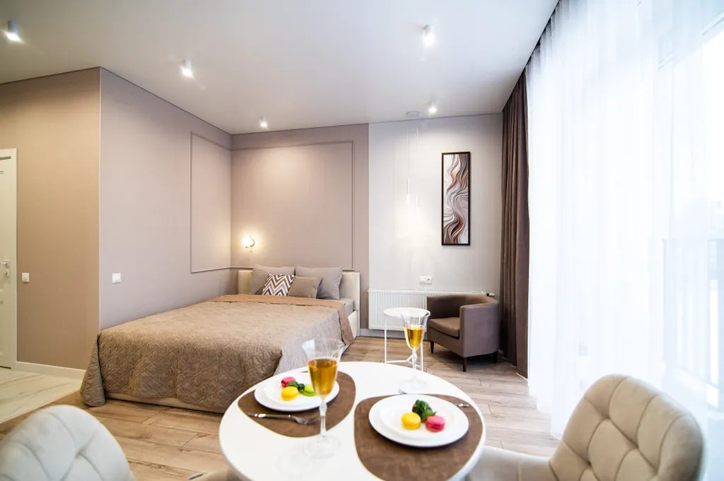 Уютная квартира - студия с кондиционером недалеко от аэропорта