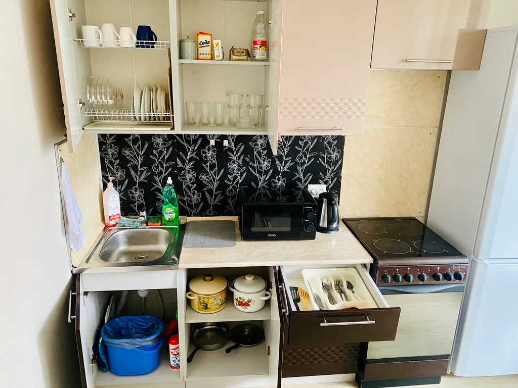 Уютная квартира с прекрасным видом на город в огнях