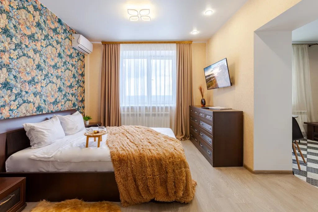 Однокомнатная квартира с видом на Волгу