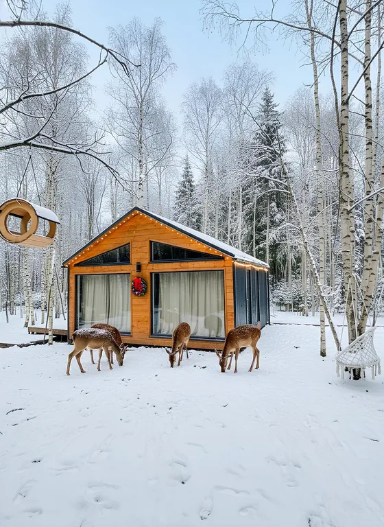 Коттедж Домик в лесу с пятнистыми оленями и кроликами — аренда посуточно в Волоколамск