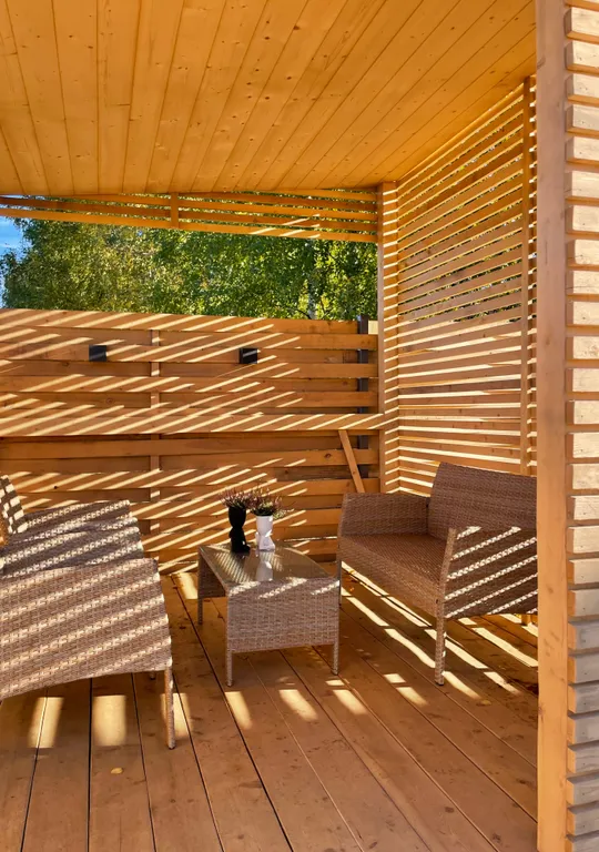 Коттедж Уютный треугольный дом с банным чаном на берегу Клязьмы — Павловский Посад