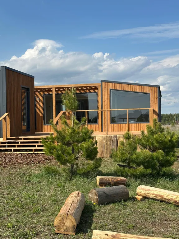 Коттедж Модульный дом с баней, костровой чашей и мангалом — Казань