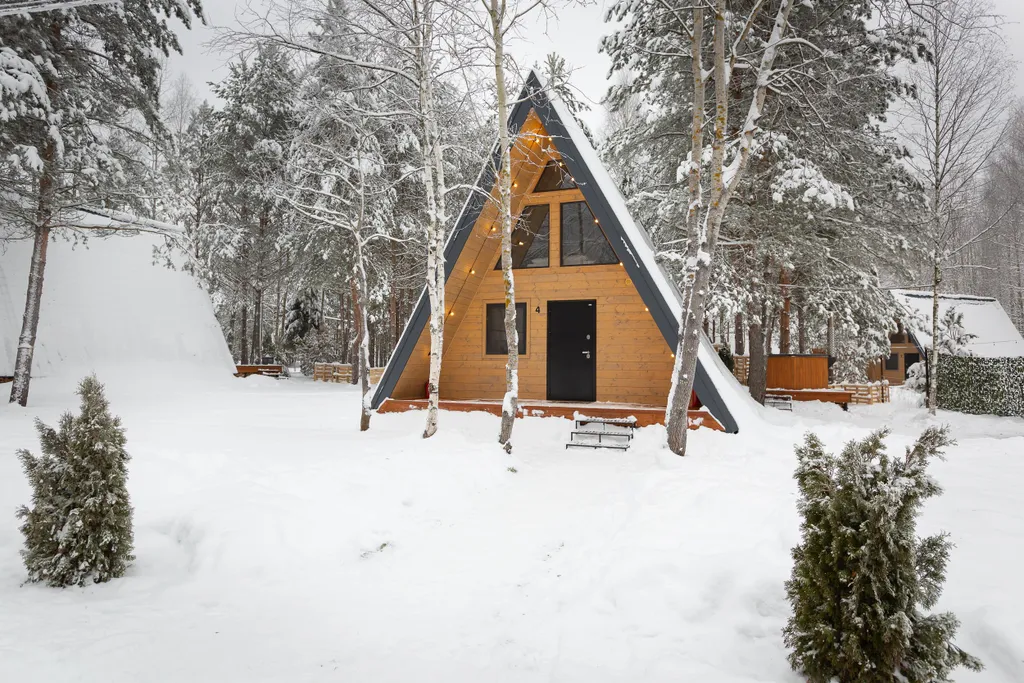 Домик 4 A-Frame с купелью 60 м2