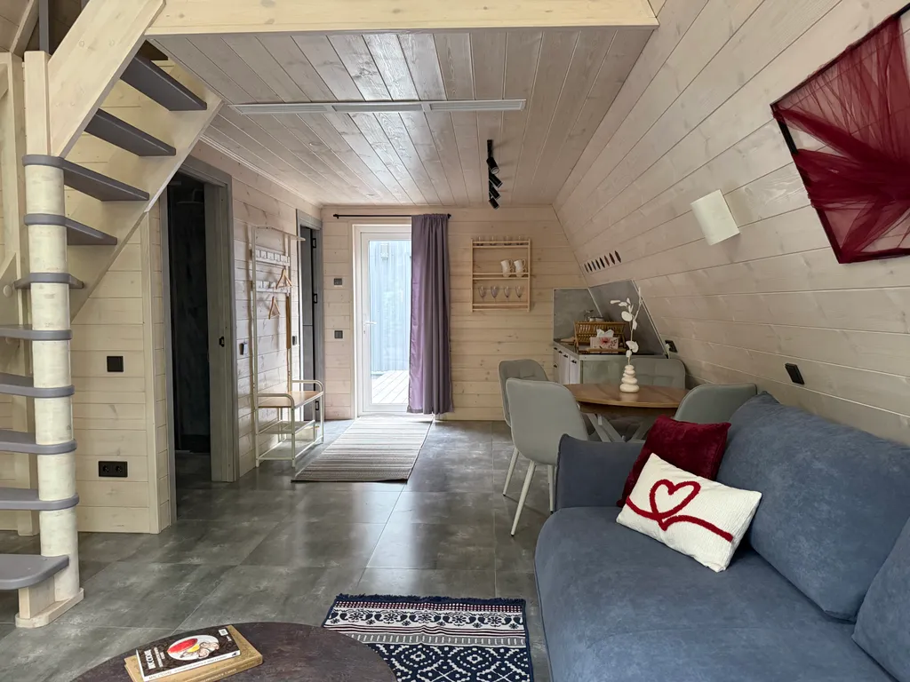 Уютный А-фрейм Ручей с баней и чаном