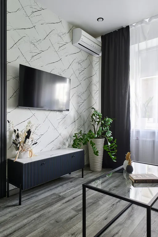 Прекрасная стильная квартира Инь янь