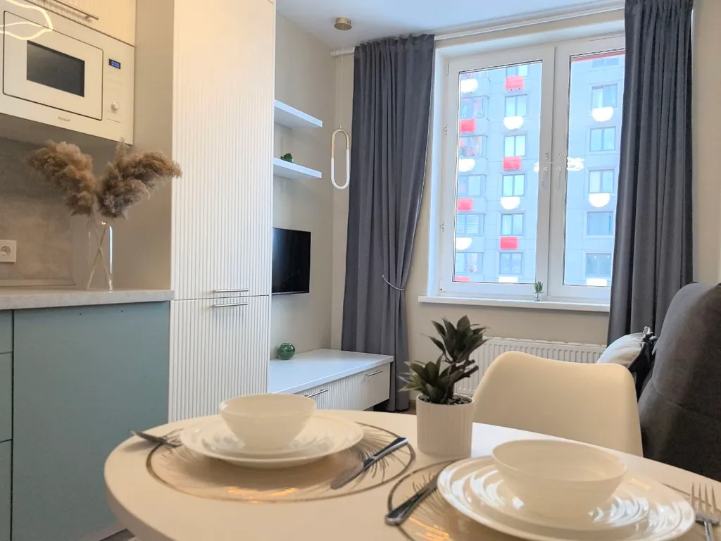 Однушка с большой кроватью и кухней-гостинной