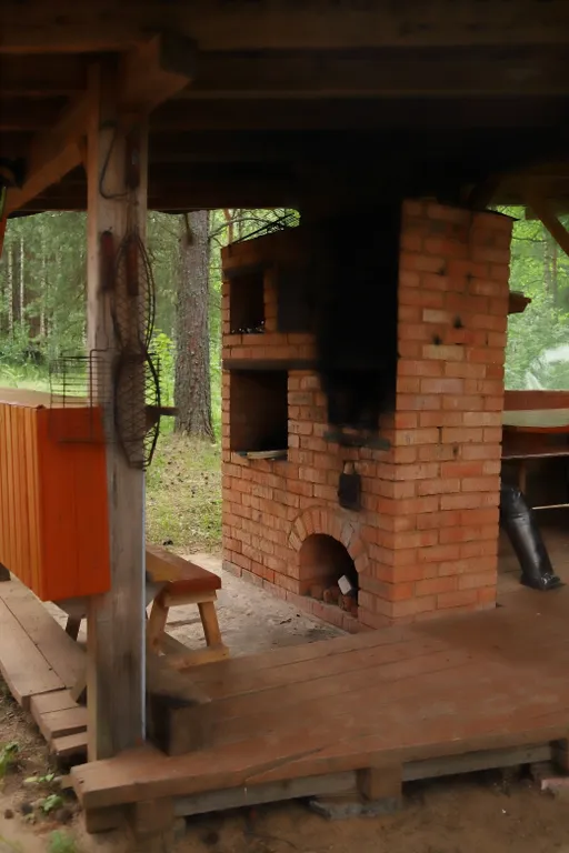 Люкс с камином на реке Волга в лесу