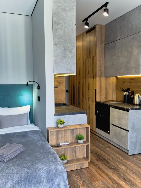 Уютная студия с ванной и прекрасным видом на реку и лес