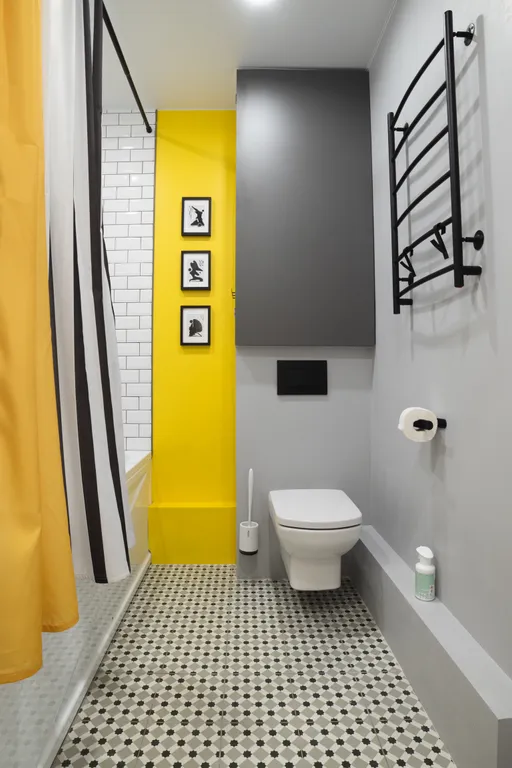 Желтая студия с панорамным видом на город и Двину