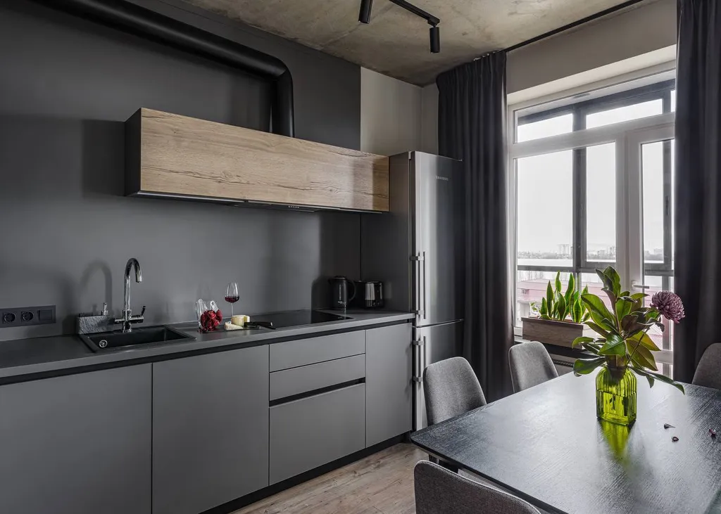 Стильная квартира-студия с видом на водохранилище