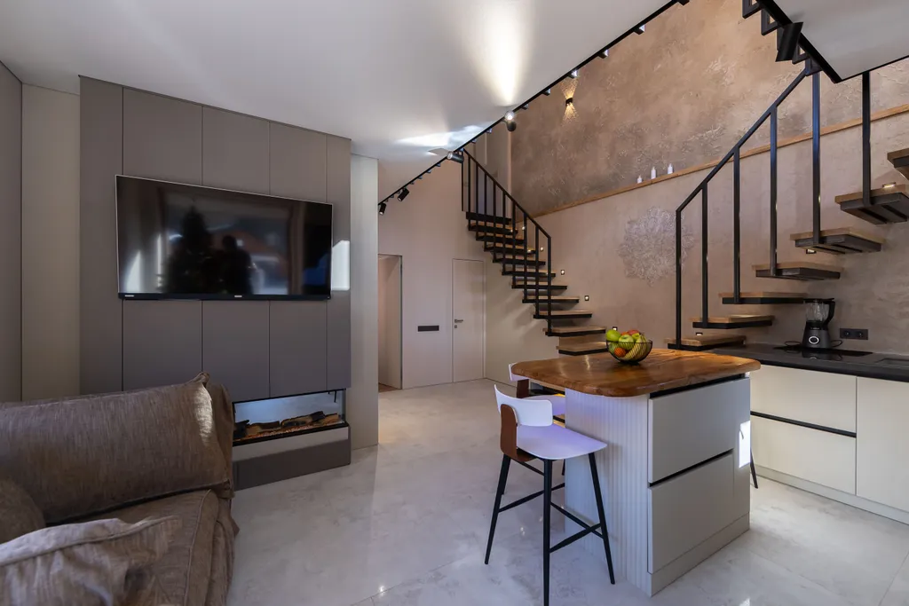 Уютная двухуровневая квартира в Красной поляне с видом на Ачишхо