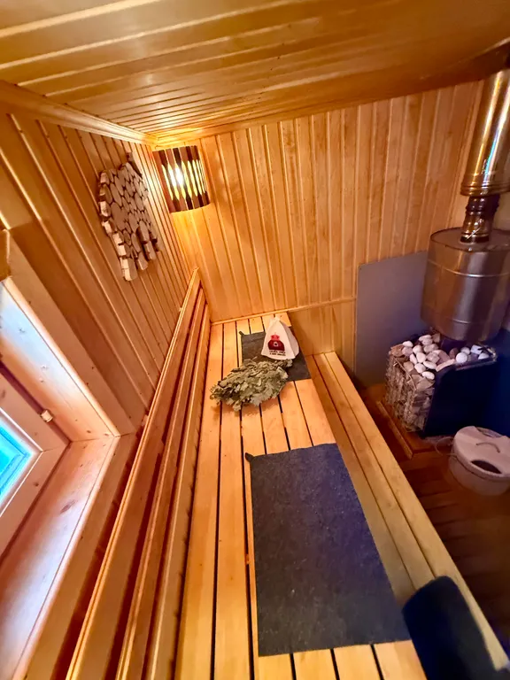 Домик А-фрейм с баней и сибирским чаном