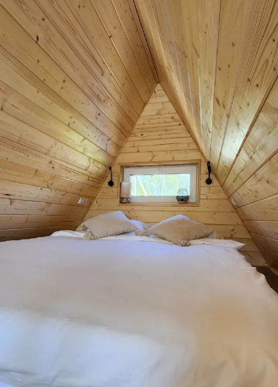 Треугольный дом в 25км от Минска с баней и горячей купелью в лесу