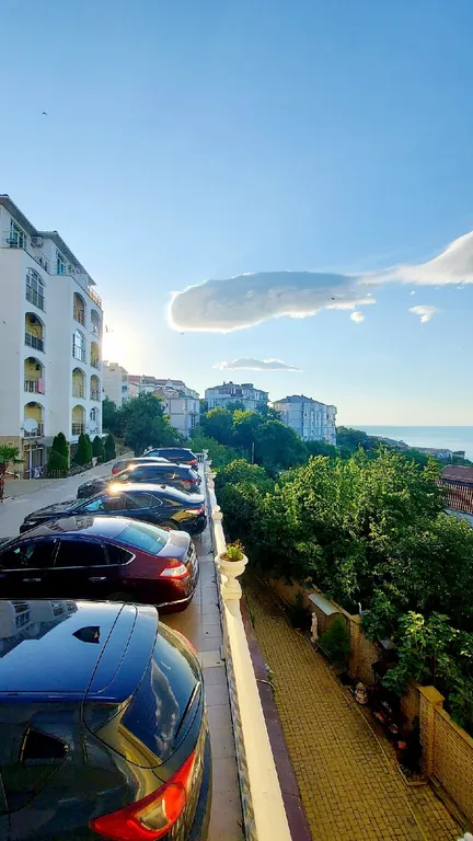 Квартира-студия в ЖК ВиллаДельМар с балконом и видом на море в Гаспре