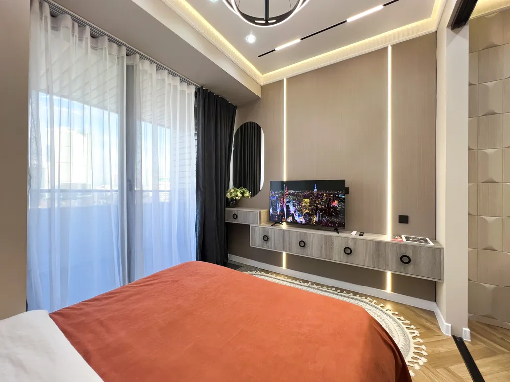 Дизайнерская студия с продуманным интерьером и видом на Ташкент сити