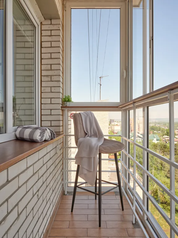 Уютнейшая студия с шикарным видом на панораму города и реку