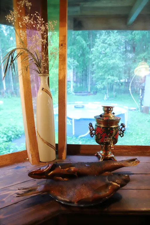 Люкс с камином на реке Волга в лесу