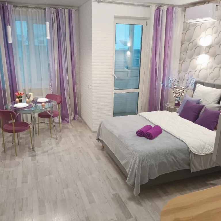 Студия в новом доме с большой ванной и кондиционером