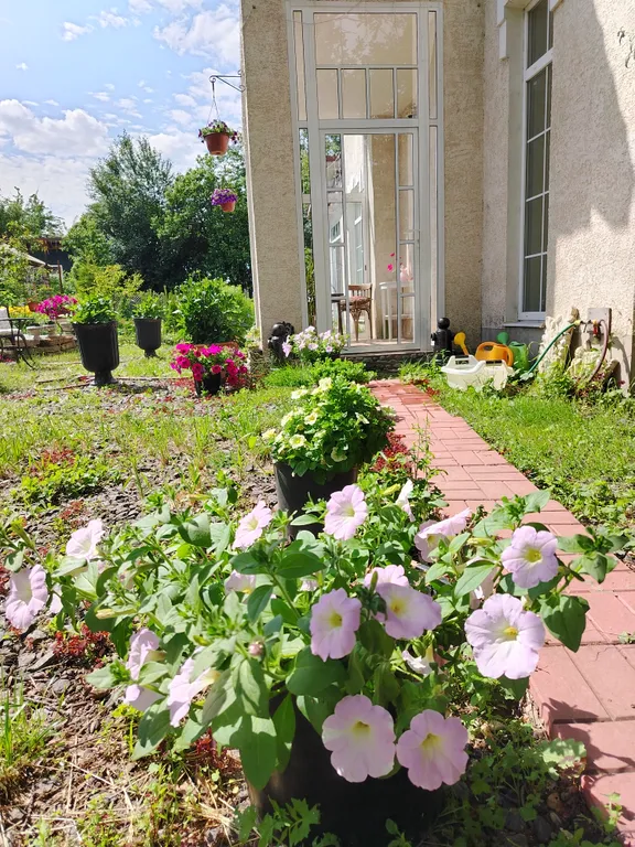 Уединенная часть дома с садом и барбекю