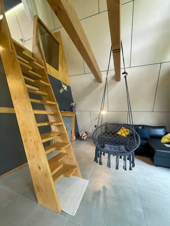 Большое солнечное шале Афрейм с баней и купелью в березовом лесу