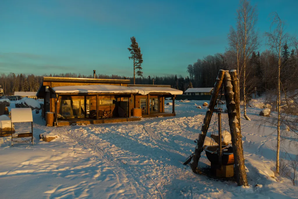 Коттедж с баней, банным чаном и видом на залив
