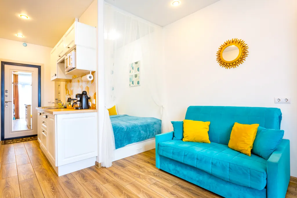 Апартаменты с балконом riverside в центре