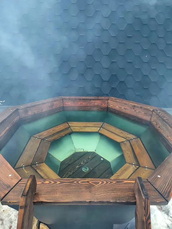 Уютный большой дом A-Frame с чаном рядом с Волгой