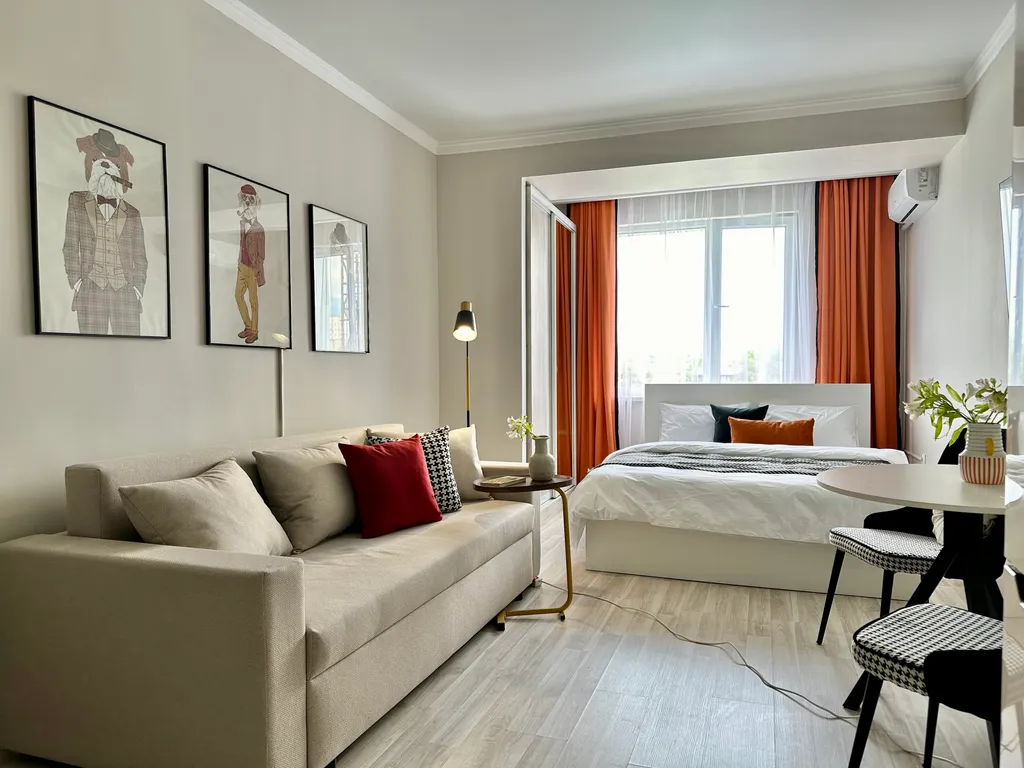 Квартира Студия Дэнди с видом на горы — аренда посуточно в Алматы