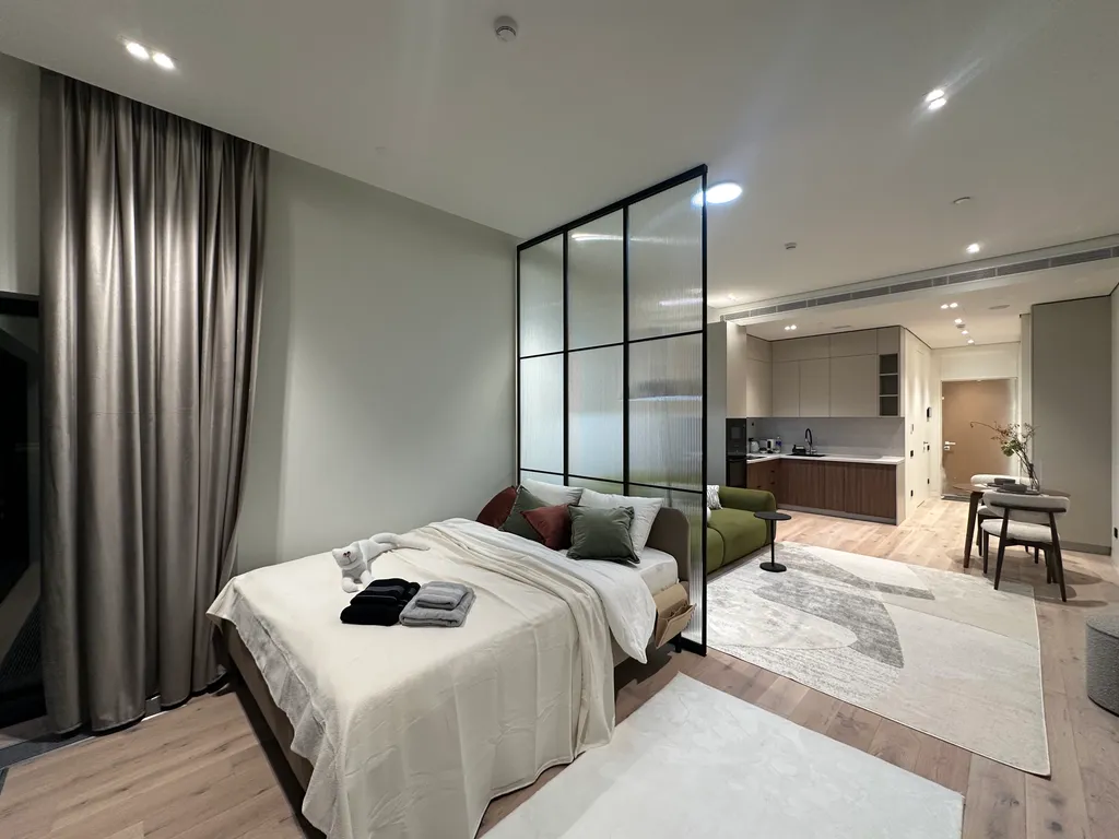 Квартира Квартира Прекрасная студия с панарамными окнами в центре столицы — Москва