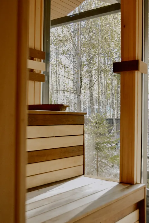 С сауной и камином одноэтажный барн в березовой роще